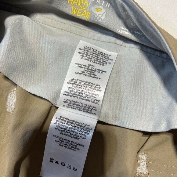 Mountain Hardwear Hiking Pants Beige Stretch Belted Buckle Pockets Flat Front XL - Picture 9 of 10